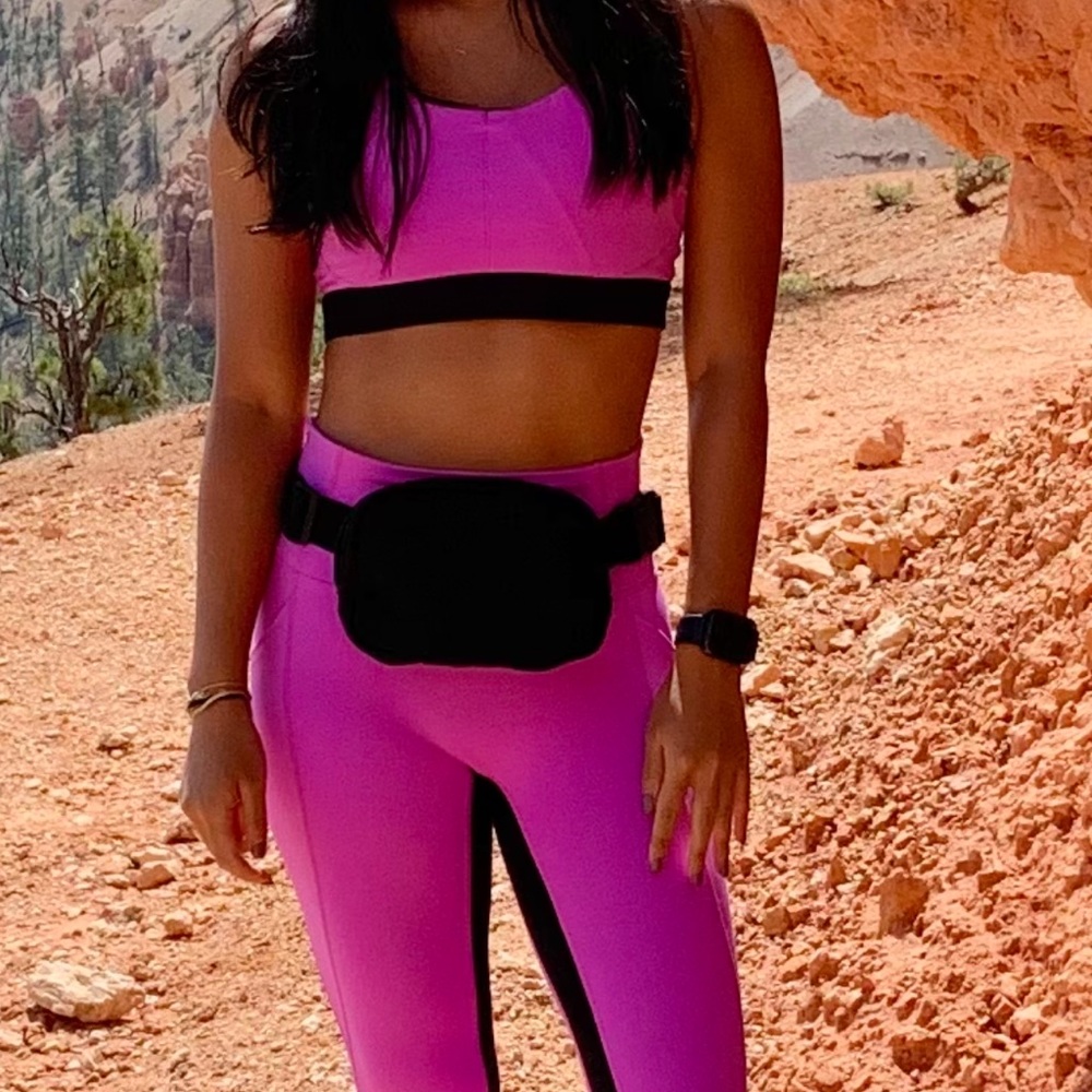 ALL ACCESS Vibrant Pink/purple and Black Leggings